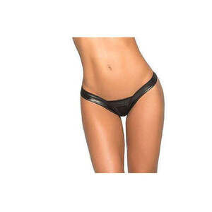 Mapale - Wet Low Back v Strap Shiny Thong - Small/medium - Wet Black